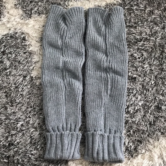 BOOT TOPPERS/LEG WARMERS GRAY KNIT CUFFED - Picture 2 of 6